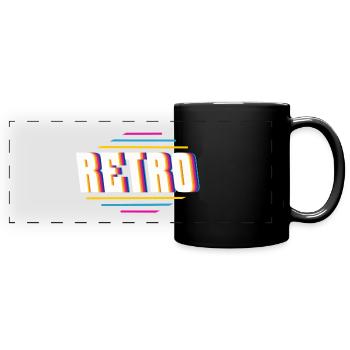 Retro - Full Colour Panoramic Mug - black - Front