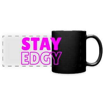 Stay Edge Purple - Panorama-Tasse farbig - Schwarz - Vorne
