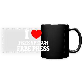 i love free speech free press - Mug panoramique uni - noir - Devant