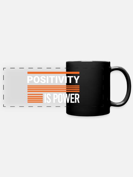 Positivity Is Power - Panorama-Tasse farbig - Schwarz