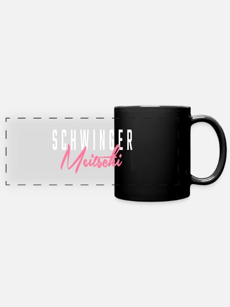 Schwinger Meitschi - Panorama-Tasse farbig - Schwarz