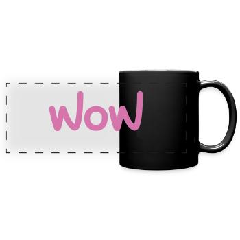 wøw pink db - Panorama-Tasse farbig - Schwarz - Vorne