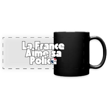 La France Aime Sa Police - Mug panoramique uni - noir - Devant