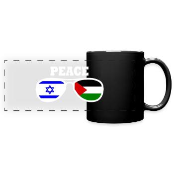 Free Palestine Israel peace - Full Colour Panoramic Mug - black - Front