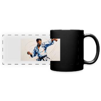 Martial art and Japanese dynamism - Full Colour Panoramic Mug - black - Front