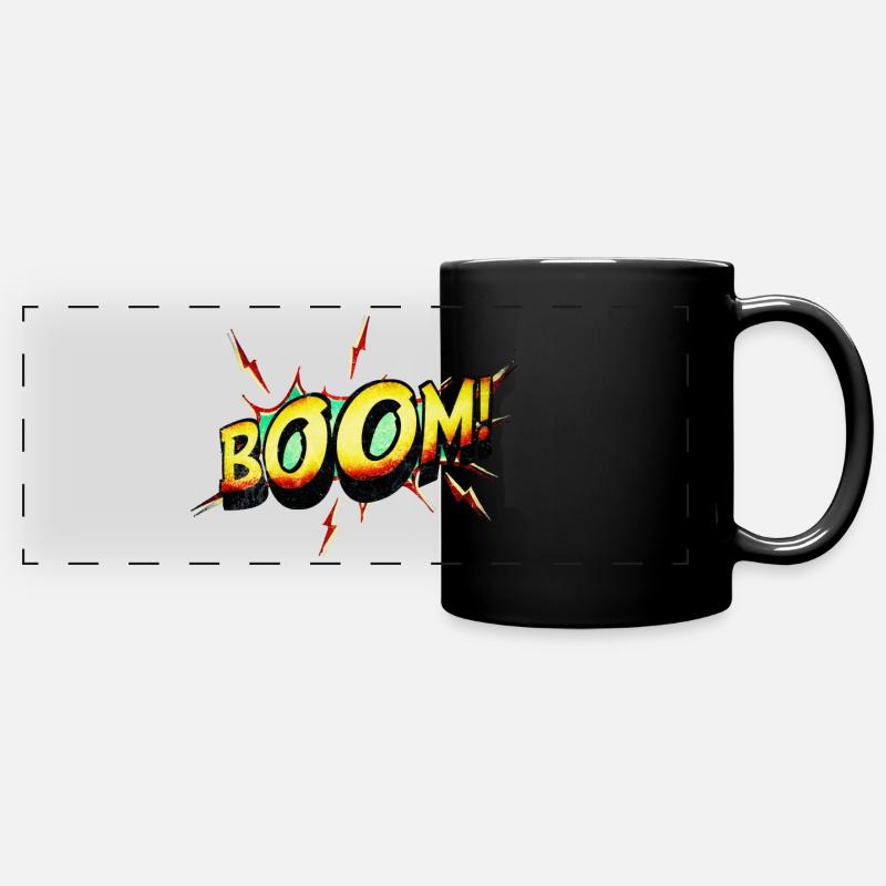 Boom comique! - Mug panoramique uni - noir