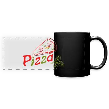 Pizza Margarita Italien Pizzeria - Panorama-Tasse farbig - Schwarz - Vorne
