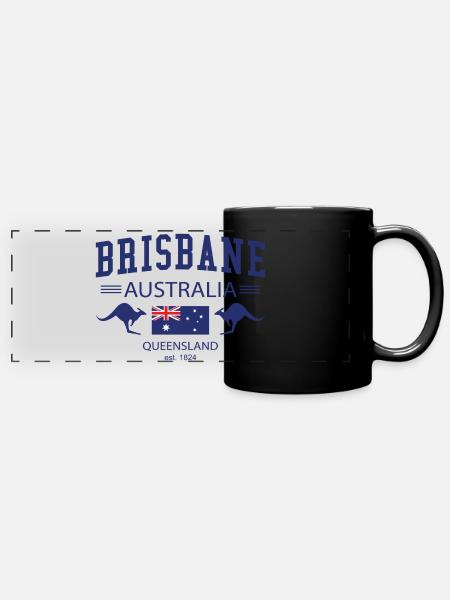 Brisbane - Panorama-Tasse farbig - Schwarz