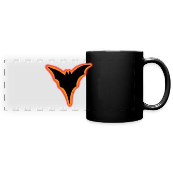 Orange bat - Full Colour Panoramic Mug - black - Front