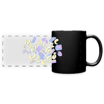 Vibrations nostalgiques (jaune) - Mug panoramique uni - noir - Devant