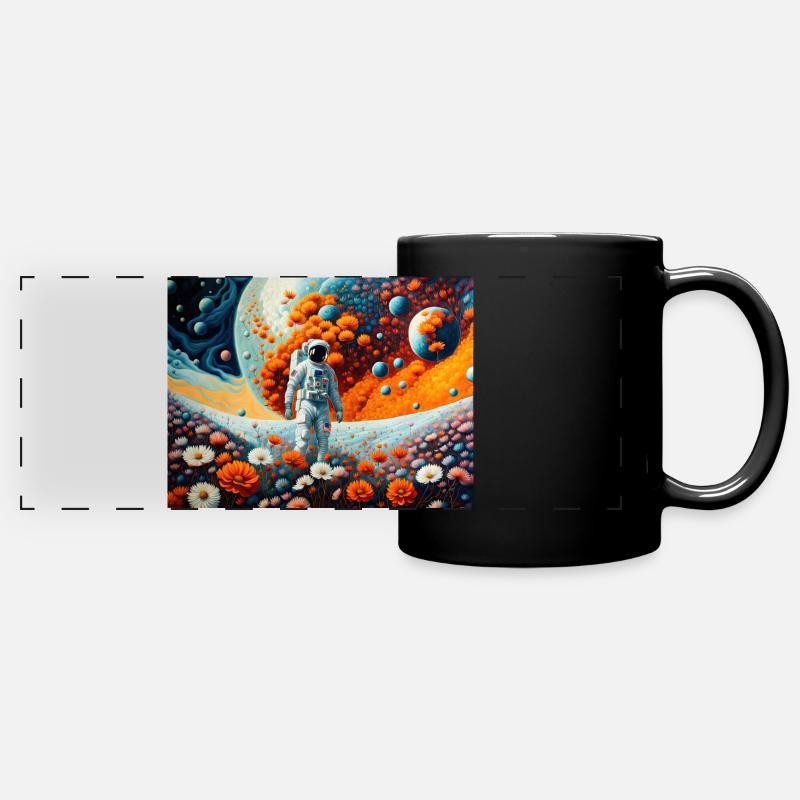 Flower Power #19 - Full Colour Panoramic Mug - black