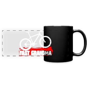 Quick granny on the bike - Full Colour Panoramic Mug - black - Front