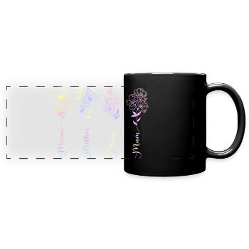 FLEURS DE LA FÊTE DES MÈRES - Mug panoramique uni - noir - Devant
