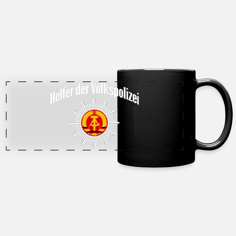 Helfer der Volkspolizei - Panorama-Tasse farbig - Schwarz