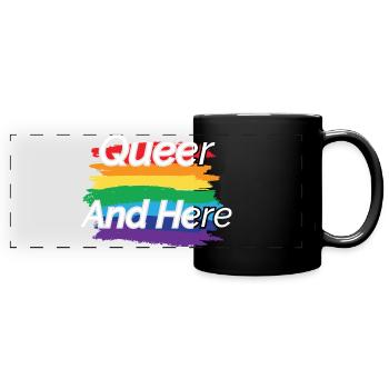 Queer Pride Rainbow Design - Full Colour Panoramic Mug - black - Front