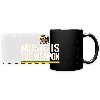 Reggae Music - Panorama-Tasse farbig - Schwarz - Vorne