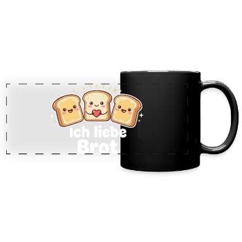 Lustiges Brot Geschenk - Panorama-Tasse farbig - Schwarz - Vorne