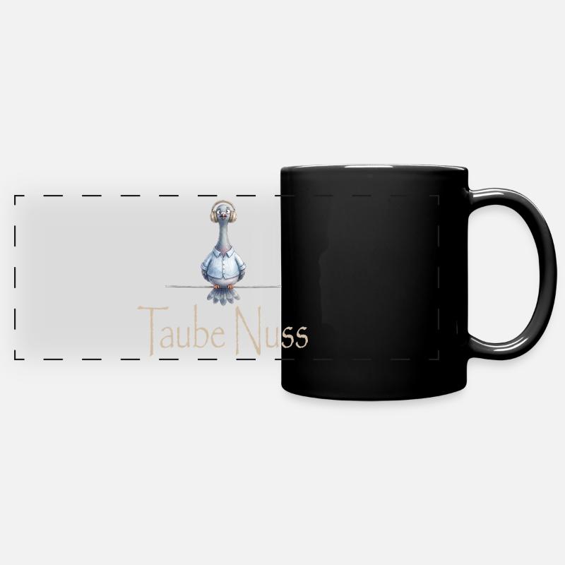 Taube Nuss - Panorama-Tasse farbig - Schwarz