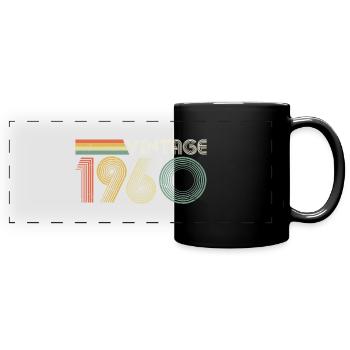 Vintage 1960 Year Old - Full Colour Panoramic Mug - black - Front