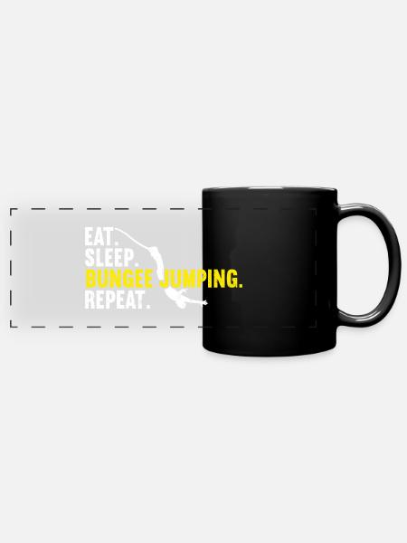 Bungee-Jump Bungee-Jumping - Panorama-Tasse farbig - Schwarz