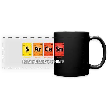 Mendeleevs SArCaSm - Primäre Elemente des Humors - Panorama-Tasse farbig - Schwarz - Vorne