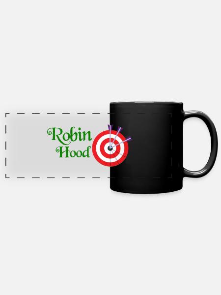 Robin Hood - Panorama-Tasse farbig - Schwarz