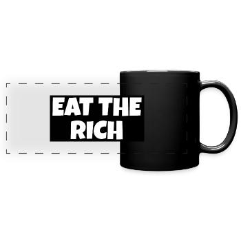 Eat the rich - Panorama-Tasse farbig - Schwarz - Vorne