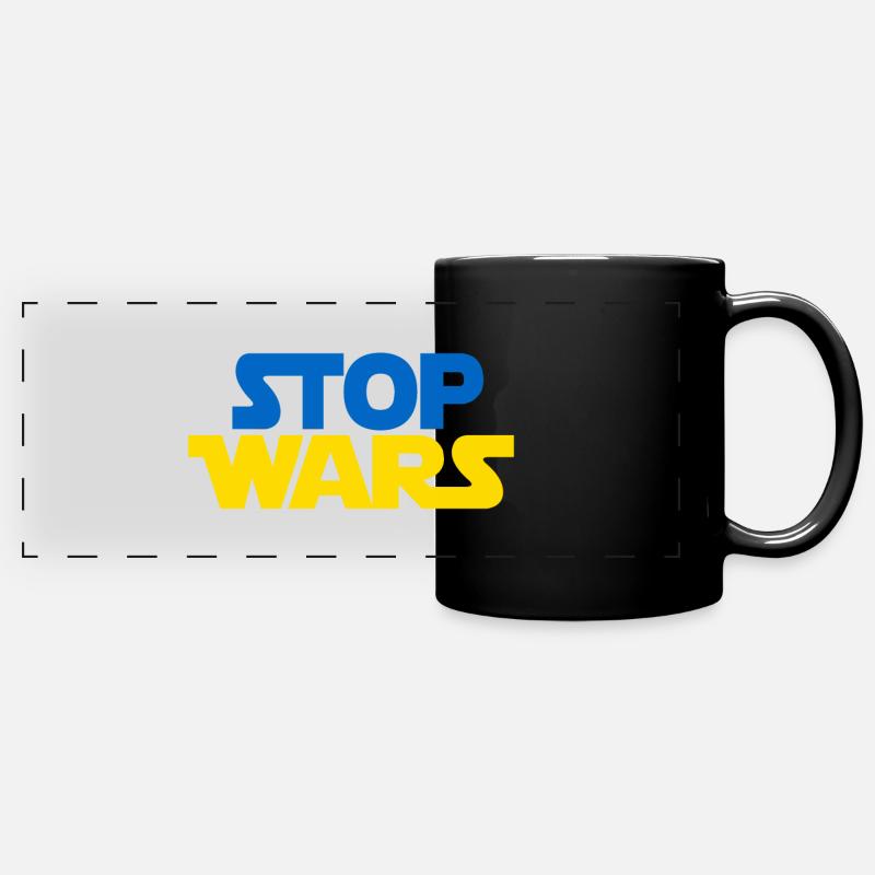 STOP WARS UKRAINE - Full Colour Panoramic Mug - black