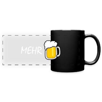 Mehr Bier - Bestellen ohne Worte - Panorama-Tasse farbig - Schwarz - Vorne