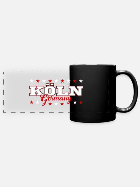 Köln - Panorama-Tasse farbig - Schwarz