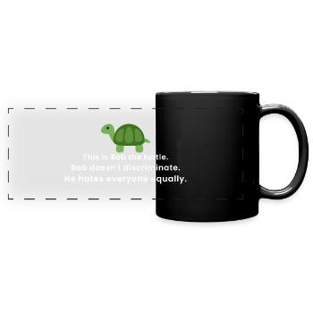 Bob la tortue - Mug panoramique uni - noir - Devant