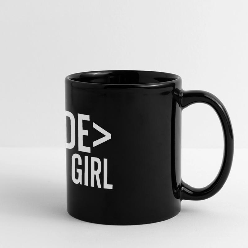 Code wie ein Mädchen Panorama-Tasse farbig