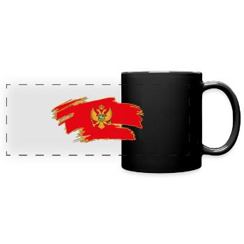 Montenegro - Balkan Flagge - Panorama-Tasse farbig - Schwarz - Vorne