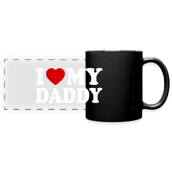 I love my daddy - Full Colour Panoramic Mug - black - Front