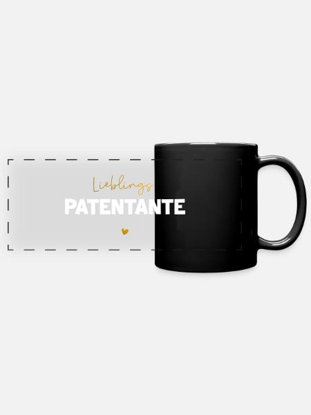 Lieblings Patentante - Panorama-Tasse farbig - Schwarz