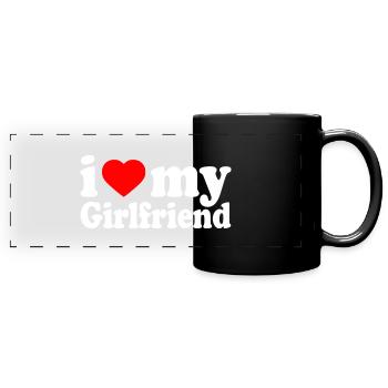 I love my girlfriend - Panorama-Tasse farbig - Schwarz - Vorne