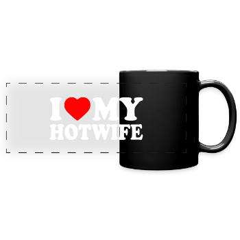 I love my hotwife - Panorama-Tasse farbig - Schwarz - Vorne