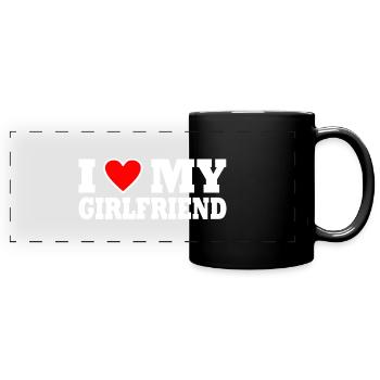 I love my girlfriend - Mug panoramique uni - noir - Devant