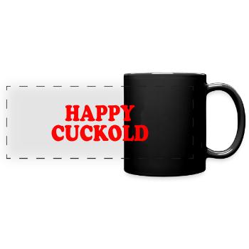 Happy cuckold - Panorama-Tasse farbig - Schwarz - Vorne