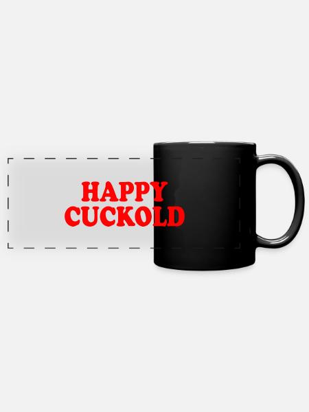Happy cuckold - Panorama-Tasse farbig - Schwarz