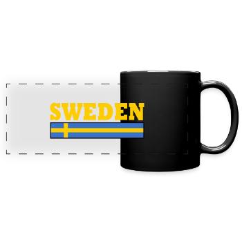 Suède - Mug panoramique uni - noir - Devant