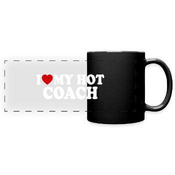 I love my hot coach - Full Colour Panoramic Mug - black - Front