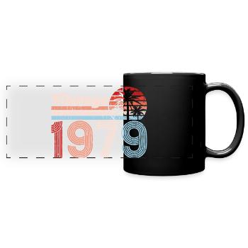 Millésime 1979 Palmiers Rétro Anniversaire - Mug panoramique uni - noir - Devant
