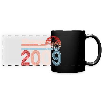 Vintage 2009 Palmen Retro Geburtstag - Panorama-Tasse farbig - Schwarz - Vorne