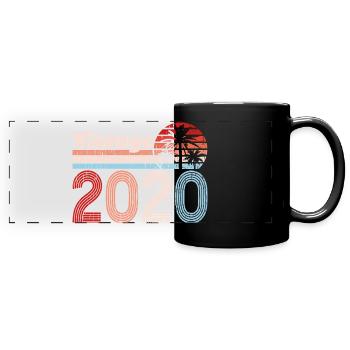 Vintage 2020 Palmiers Rétro Anniversaire - Mug panoramique uni - noir - Devant