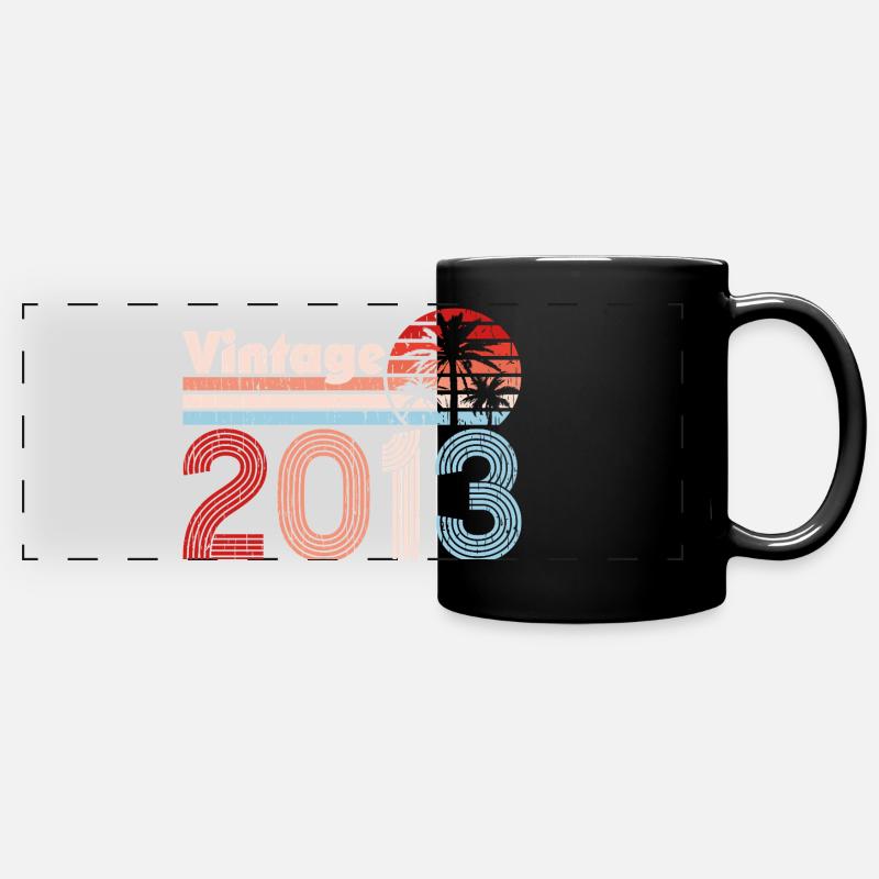 Vintage 2013 Palmen Retro Geburtstag - Panorama-Tasse farbig - Schwarz