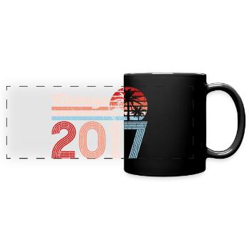 Vintage 2017 Palmen Retro Geburtstag - Panorama-Tasse farbig - Schwarz - Vorne