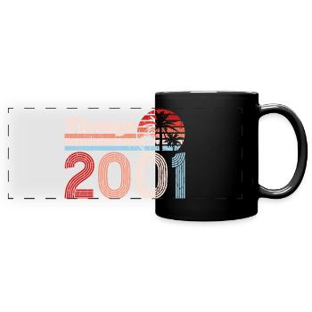 Vintage 2001 Palm Trees Retro Birthday - Full Colour Panoramic Mug - black - Front