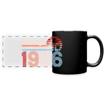 Vintage 1996 Palmiers Rétro Anniversaire - Mug panoramique uni - noir - Devant