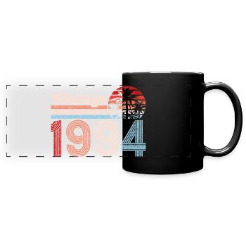 Millésime 1994 Palmiers Rétro Anniversaire - Mug panoramique uni - noir - Devant